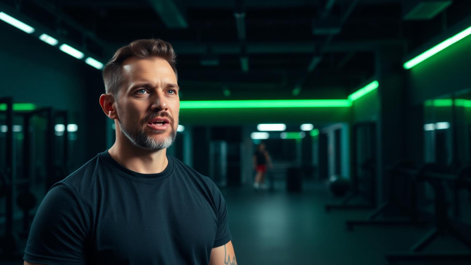 GYMOPTIMIZE coach talking to camera in a gym